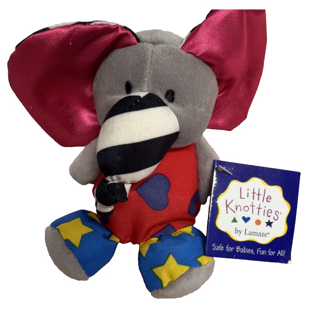 Vintage Lamaze Little Knotties Patches The Elephant Retired RARE Y2K Baby Toy